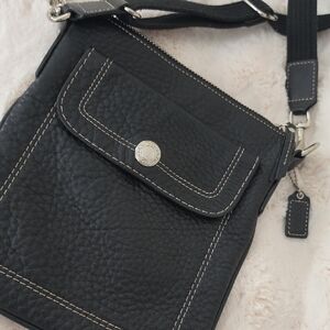 Coach Black Pebbled Leather Crossbody Bag